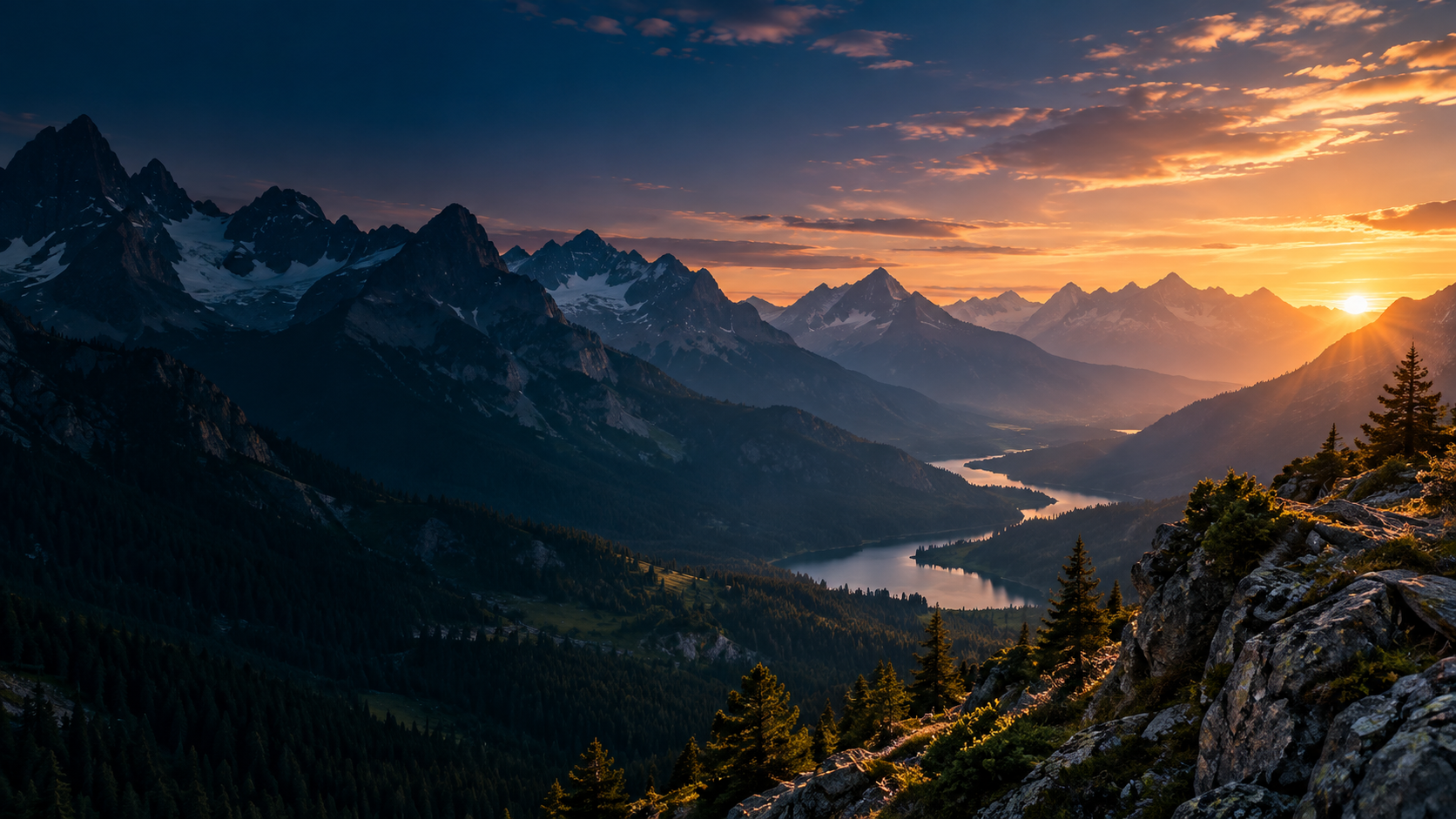 Montañas al atardecer